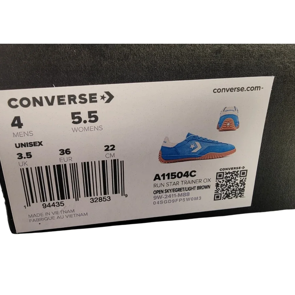 Converse Run Star‎ Trainer Shoes Womens Size 5.5 Suede Gum Sole A11504C Sneakers